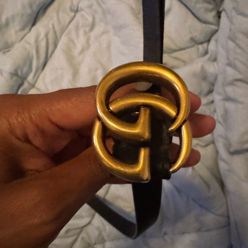 Gucci Marmont Black Leather Belt